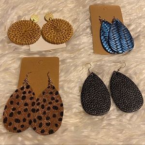 C - Lot of 4 pair of statement earrings